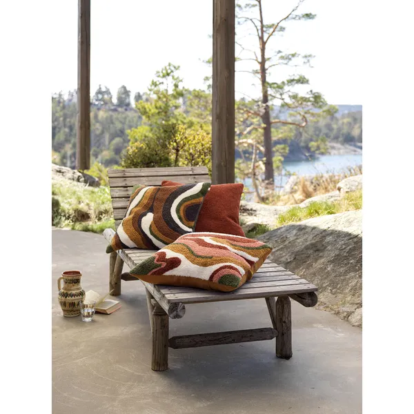 Sagar Tyynynpäällinen Silmukkanukkakangas 50x50 cm Apricot Orange / Rose
