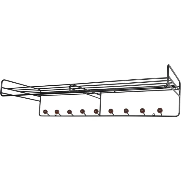 Bill Hattehylle L 102 cm Svart / Walnut