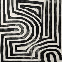 Psychedelic Labyrinth Rug Charcoal