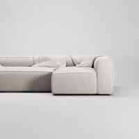 Grand 4-Seter Sofa Divan Høyre med Lenestol Moon White
