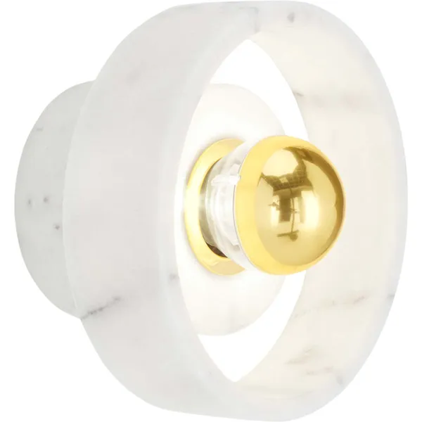 Stone Vägg-/Taklampa Vit Marmor / Guld
