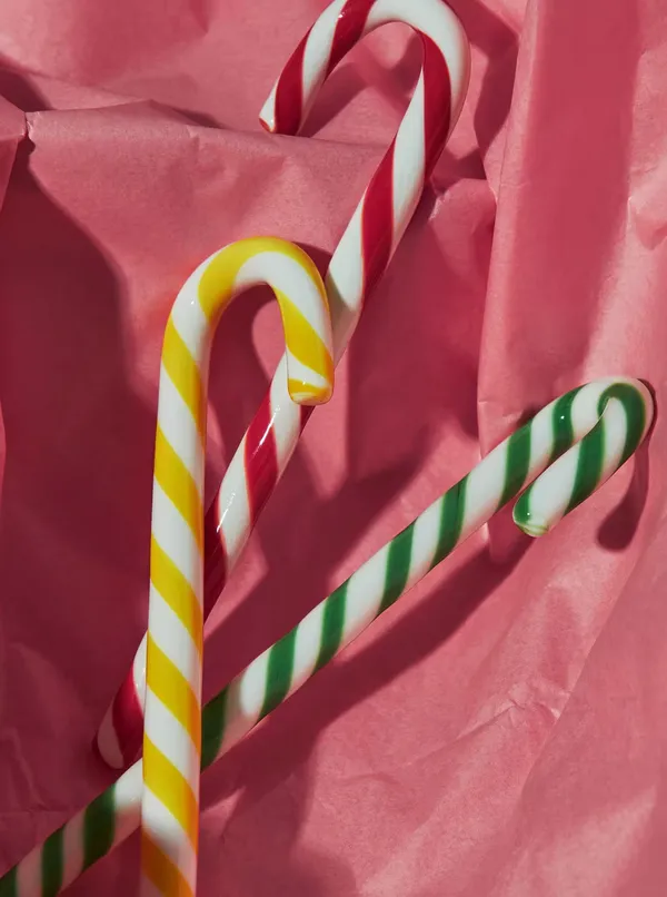 Polka Stick Juledekoration 17 cm 3-pak Hvid/Gul