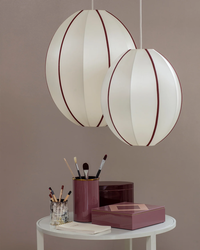 Indochina Lampunvarjostin Oval Pieni Off-White / Bordeaux