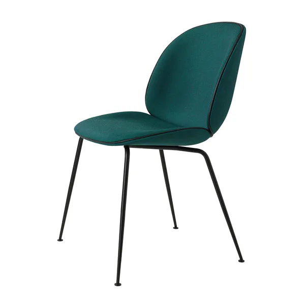 Beetle Stol Helklädd Conic Base Svart Canvas 984/Svart Läder