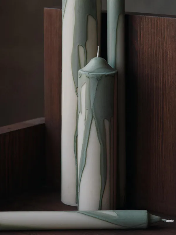 Dryp Bloklys 30 cm Tea Green