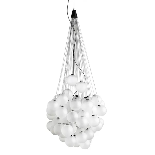 Stochastic Taklampa 48 Aluminium/Opal Vit
