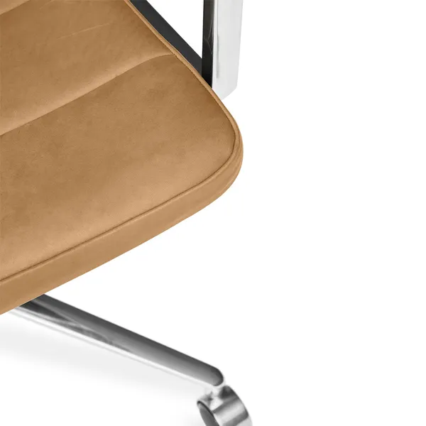 455 Svingstol Med hjul Camel Leather