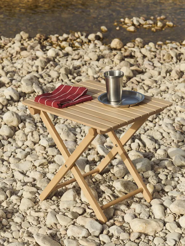 Outdoor Market Folding Table Small Natural