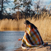 Gotland Plaid 130x200 cm Gul/Flerfarvet