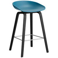 AAS 32 2.0 Barstol 65 cm Svartlackad Ek / Azure Blue