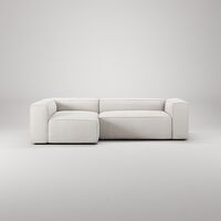 Grand 3-Sitssoffa Divan Vänster Bouclétyg Steam White