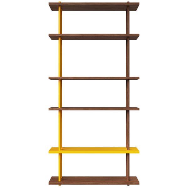 Bond Shelf W106 Walnut / Yellow