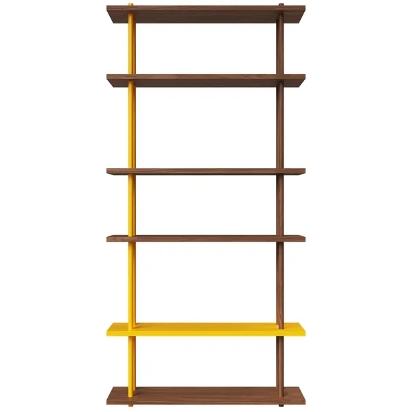 Bond Shelf W106 Walnut / Yellow