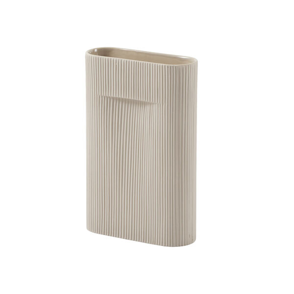 Ridge Vase 35 cm Beige