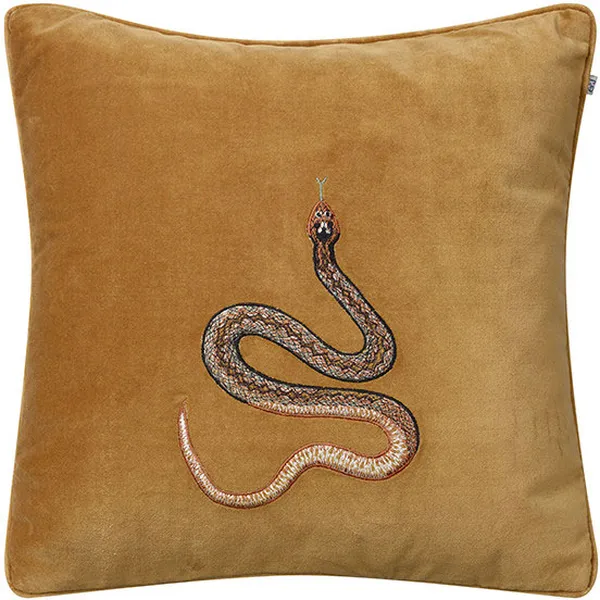 Embroidered Putetrekk 50x50 cm Gul