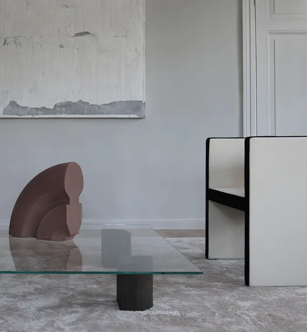 Quarter Loungebord Røget Eg 120x120 cm