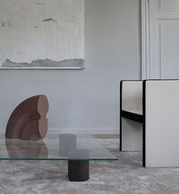 Quarter Loungebord Røget Eg 120x120 cm