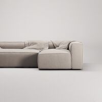Grand 4-Seter Sofa Divan Høyre med Lenestol Sandshell Beige