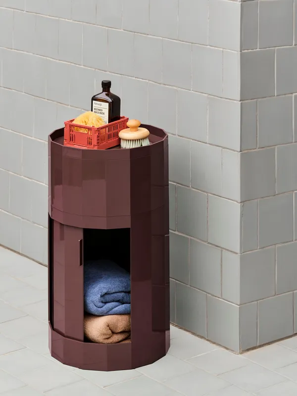Facet Skåp Hög Vinröd