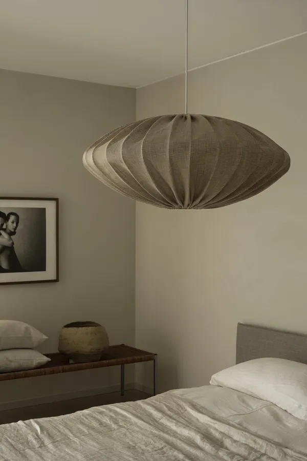 Ellipse 80 Lampunvarjostin Pellava Hiekanvärinen