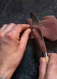 Akio Santokukniv 13 cm Lyst Træ