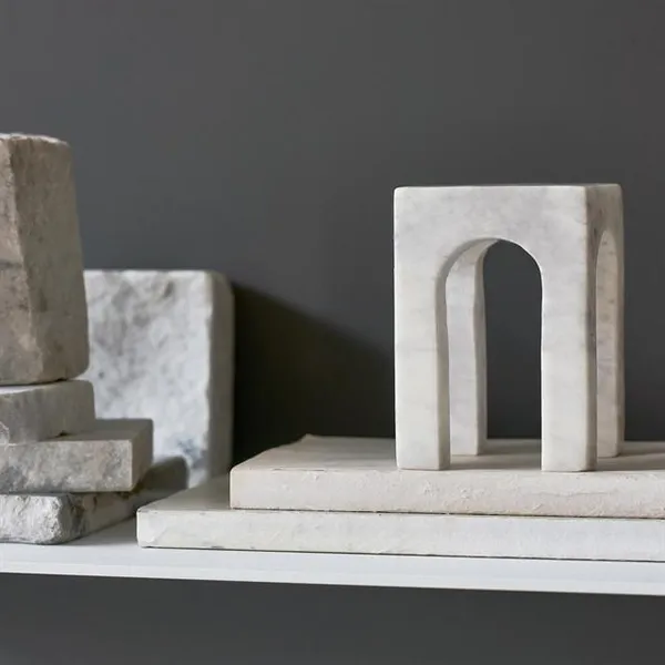 Arkis Bookend Bokstöd 3 Delar Vit