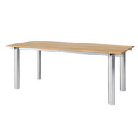 Atura Spisebord 200x90 cm Rustfrit Stål / Naturlig Eg