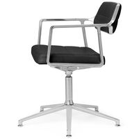 453+ Svingstol Polert Aluminium / Black Leather