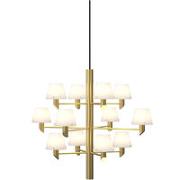 Gil 12 Chandelier Satin Brass / Opal Glass