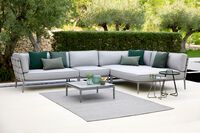 Conic Sofabord 75x75 cm Light Grey Aluminum