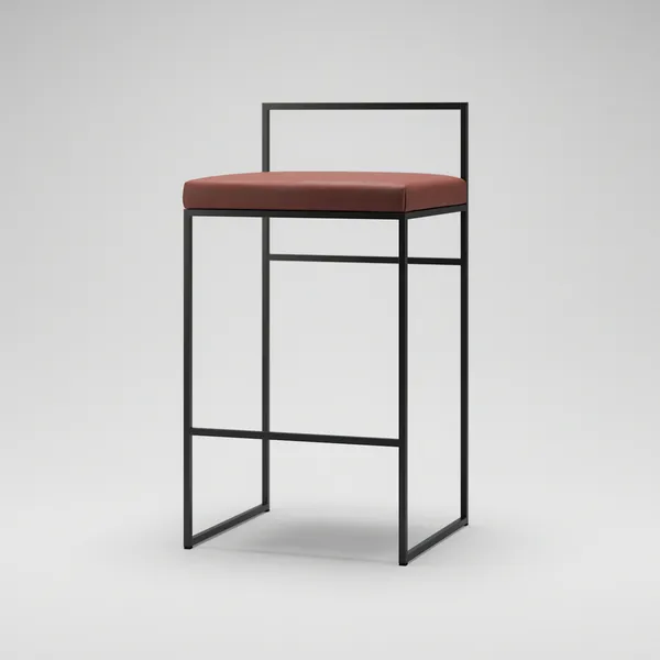 Barstol Med Ryggstöd 80 cm Svart / Brunt Läder