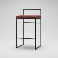 Barstol Med Ryggstöd 80 cm Svart / Brunt Läder