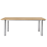 Atura Spisebord 200x90 cm Rustfrit Stål / Naturlig Eg