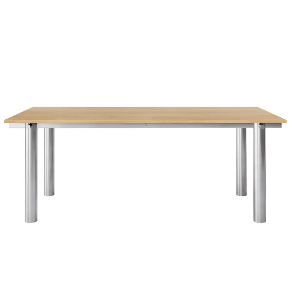 Atura Spisebord 200x90 cm Rustfrit Stål / Naturlig Eg