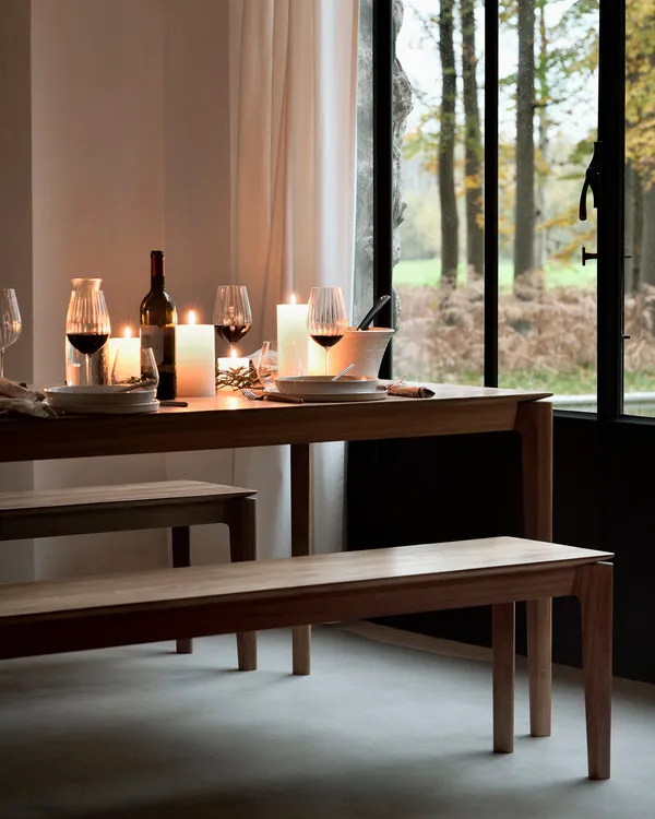 Bok Bänk Teak 35x186 cm