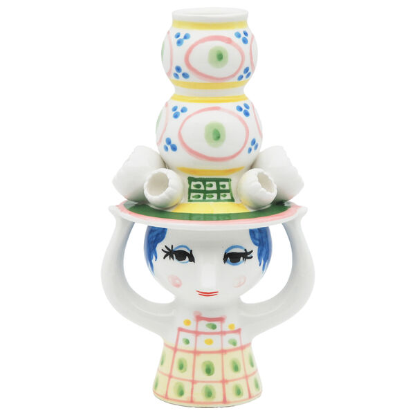 Lady with hat Kynttilänjalka 16 cm Pinkki