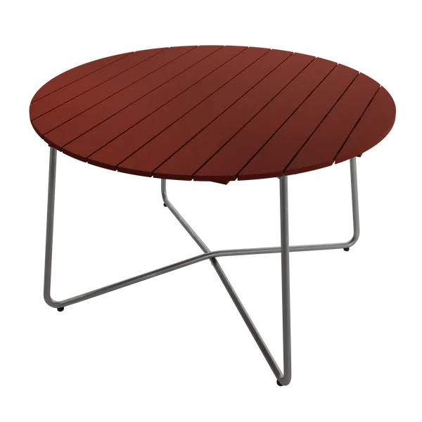 9A Bord Ø120 cm Mørkerødt / Varmgalvaniseret Stål