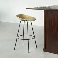 Mat Barstool 75 cm Seaweed / Black