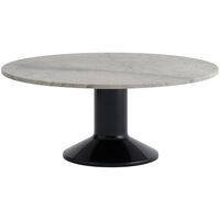 Midst Soffbord Ø90 cm Grå Marmor / Svart
