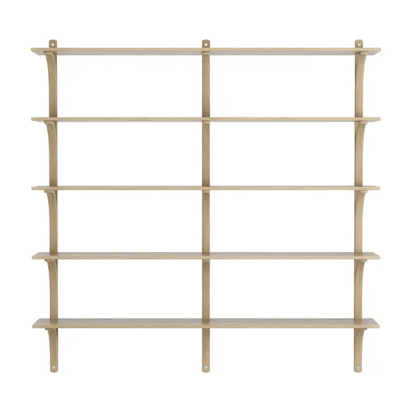Levi Wall Shelf 180 cm Big Aluminium / Naturlack Oak