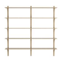 Levi Wall Shelf 180 cm Big Aluminium / Naturlack Oak
