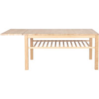 Klassik 4C Sofabord med Foldeplade & Skuffe 75x110 cm Hvidolieret Egetræ
