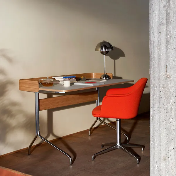 Pavilion AV17 Pöytä Mushroom / Oak / Chrome Leg