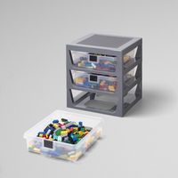 LEGO® Hylde med Skuffe Grå