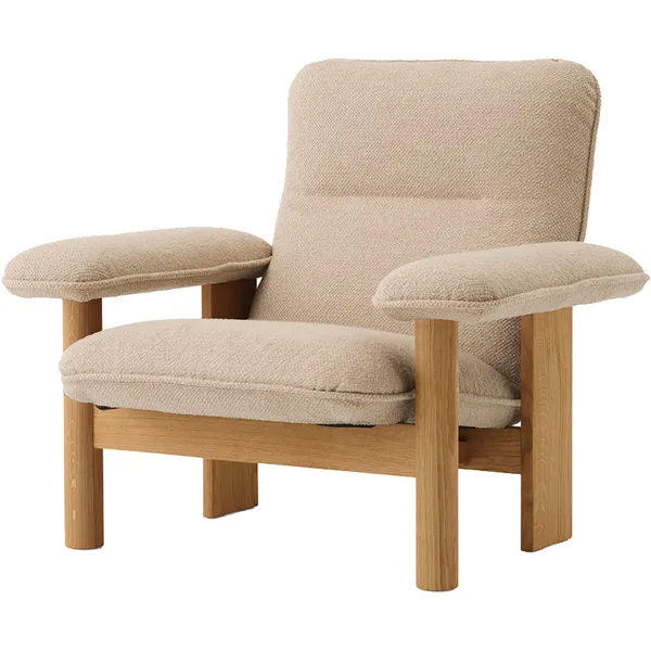 Brasilia Lenestol med Ottoman Natural Oak Bouclé 02 Beige