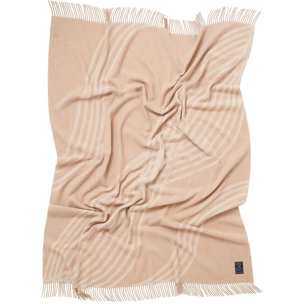 Waves Recycled Wool Jacquard Huopa 130x170 cm Beige/Luonnonvalkoinen