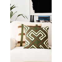 Gujarat Kuddfodral 50x50 cm Taupe/Cactus Green