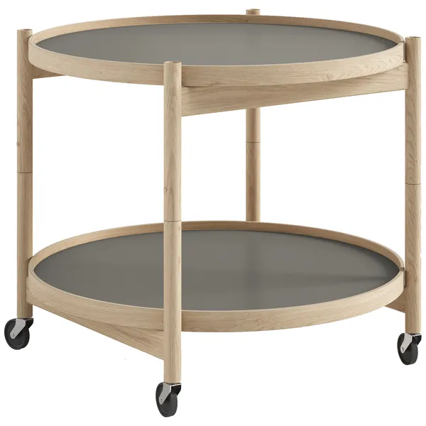 Bølling Tarjoilupöytä Ø60 cm Käsittelemätön Tammi / Kivi