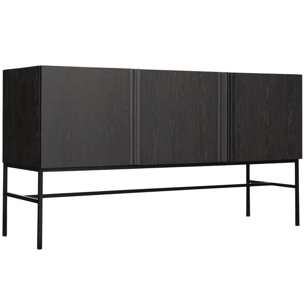 Boss Cabinet With Three Doors Black Stained