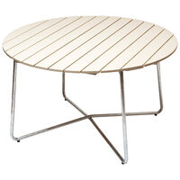 9A Bord Ø120 cm Vitlackad Ek / Varmförzinkat Stål